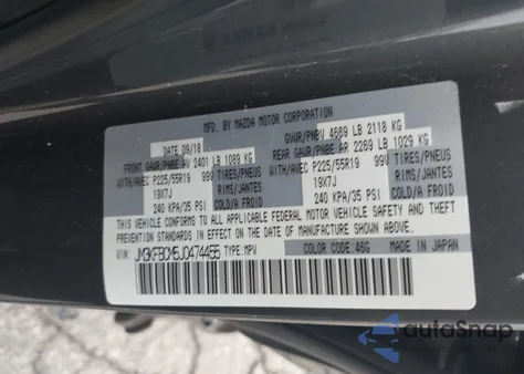 2018 Mazda Cx-5 Touring z USA, uszkodzony, nr VIN JM3KFBCM5J0474455